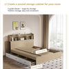 LUNA Storage Drawer Bed Frame with Headboard - Wooden Colour