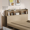 LUNA Storage Drawer Bed Frame with Headboard - Wooden Colour
