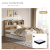 Bundle DEAL Storage Bed Frame with Headboard + LUANNA Premier Mattress - Wooden Colour