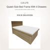 MADERA Queen Size Bed Frame With 4 Drawers