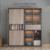 KLASS Tempered Glass Wardrobe - Walnut Colour