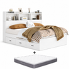 Bundle DEAL Storage Bed Frame with Headboard + LUANNA PRO Mattress - White Colour
