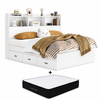 Bundle DEAL Storage Bed Frame with Headboard + LUANNA Premier Mattress - White Colour
