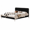 Bauhaus Soft Bed Frame with Faux-Shearling Headboard – Available in Queen & King Size