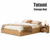 LUNA Upsized Storage Drawer Tatami Bed Frame From Queen to King Size - Wood
