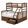 Element Solid Wood Storage Bed Frame Bunk Bed - Walnut Colour