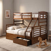 Element Solid Wood Storage Bed Frame Bunk Bed - Walnut Colour