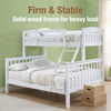 Woodland Grove Solid Wood Bunk Bed Double Decker Bed Frame - White Colour