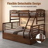 Element Solid Wood Storage Bed Frame Bunk Bed - Walnut Colour