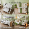 Woodland Grove Solid Wood Bunk Bed Double Decker Bed Frame - White Colour