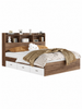 LUNA Storage Drawer Bed Frame with Headboard - Walnut Colour