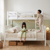 Woodland Grove Solid Wood Bunk Bed Double Decker Bed Frame - White Colour