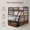 Element Solid Wood Storage Bed Frame Bunk Bed - Walnut Colour