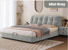 French Cream-Style Cloud Chenille Upholstered Storage Bed Frame