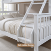 Woodland Grove Solid Wood Bunk Bed Double Decker Bed Frame - White Colour