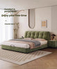 French Cream-Style Cloud Chenille Upholstered Storage Bed Frame