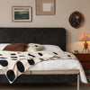 Bauhaus Soft Bed Frame with Faux-Shearling Headboard – Available in Queen & King Size