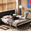 Bauhaus Soft Bed Frame with Faux-Shearling Headboard – Available in Queen & King Size