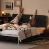 Bauhaus Soft Bed Frame with Faux-Shearling Headboard – Available in Queen & King Size