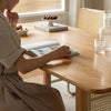 BAMBOO Japanese-Style OKA Rattan-Weaved Dining Table