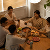 BAMBOO Japanese-Style OKA Rattan-Weaved Dining Table