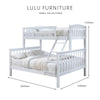 Woodland Grove Solid Wood Bunk Bed Double Decker Bed Frame - White Colour