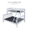 Woodland Grove Solid Wood Bunk Bed Double Decker Bed Frame - White Colour