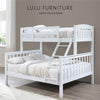 Woodland Grove Solid Wood Bunk Bed Double Decker Bed Frame - White Colour