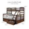 Element Solid Wood Storage Bed Frame Bunk Bed - Walnut Colour