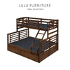 Element Solid Wood Storage Bed Frame Bunk Bed - Walnut Colour