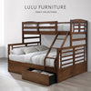 Element Solid Wood Storage Bed Frame Bunk Bed - Walnut Colour