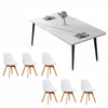 Sandy Sintered Stone Dining Table Set - White Table & White Chairs 140cm (L) * 80cm (W)