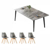 Sandy Sintered Stone Dining Table Set - Grey Table & Grey Chairs 120cm (L) * 70cm (W)
