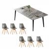 Sandy Sintered Stone Dining Table Set - Grey Table & Grey Chairs 140cm (L) * 80cm (W)