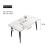 Sandy Sintered Stone Dining Table Set - White Table & Black Chairs 120cm (L) * 70cm (W)