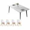 Sandy Sintered Stone Dining Table Set - White Table & White Chairs 120cm (L) * 70cm (W)