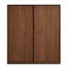 Oka Haven Solid Wood Sliding Door Wardrobe Walnut Colour