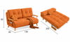 CLOUDY Microfibre Foldable Sofa Bed - Orange