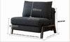 NORVIK Corduroy Sofa Bed - Single Seater Dark Grey Colour