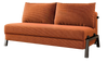 NORVIK Corduroy Sofa Bed - 2- Seater Orange Colour