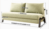 NORVIK Corduroy Sofa Bed - 2- Seater White Colour