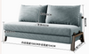 NORVIK Corduroy Sofa Bed - 2- Seater Light Grey Colour
