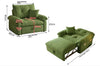 VELORA Microfiber Sofa Bed - Green Colour