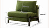 NORVIK Corduroy Sofa Bed - Single Seater Green Colour