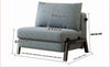 NORVIK Corduroy Sofa Bed - Single Seater Light Grey Colour