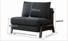 NORVIK Corduroy Sofa Bed - Single Seater Dark Grey Colour
