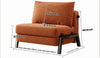 NORVIK Corduroy Sofa Bed - Single Seater Orange Colour