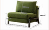 NORVIK Corduroy Sofa Bed - Single Seater Green Colour