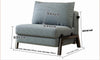 NORVIK Corduroy Sofa Bed - Single Seater Light Grey Colour