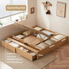 LUNA Upsized Storage Drawer Tatami Bed Frame From Queen to King Size - Wood